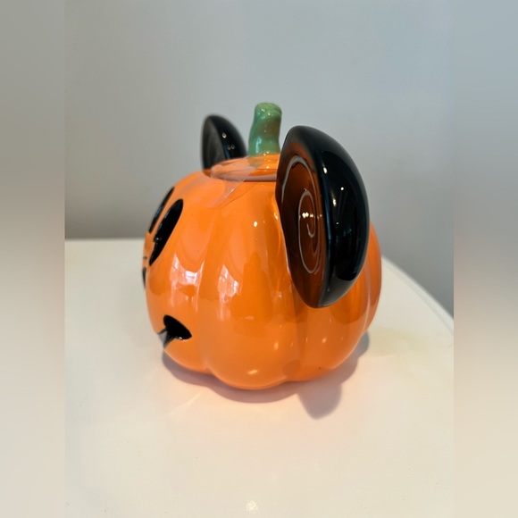 DISNEY Mickey Mouse HALLOWEEN Pumpkin Votive Candle Holder Tea Light Ceramic - Picture 2 of 4